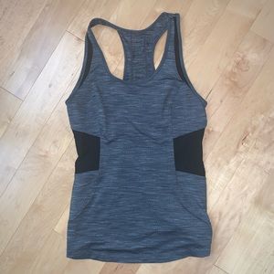 MPG heather blue tank top
